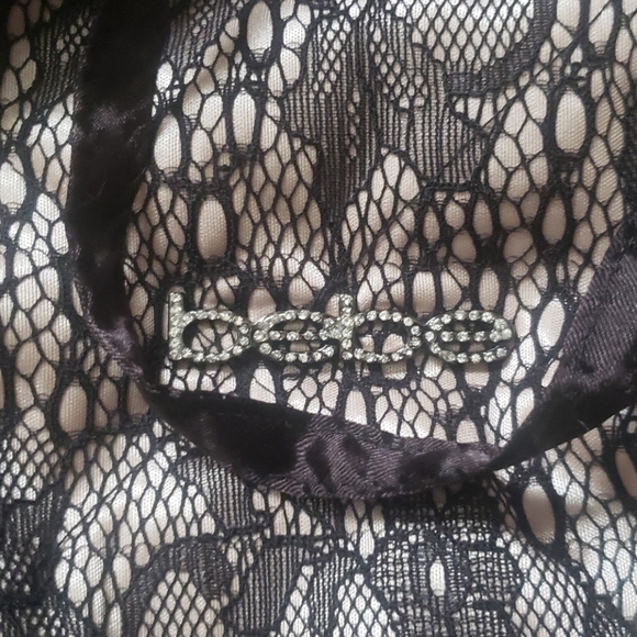 Rare Limited Edition Bebe Lace Up Corset Bonded Lace Puffer Jacket - Picture 6 of 9